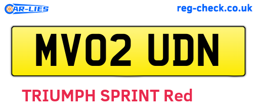 MV02UDN are the vehicle registration plates.