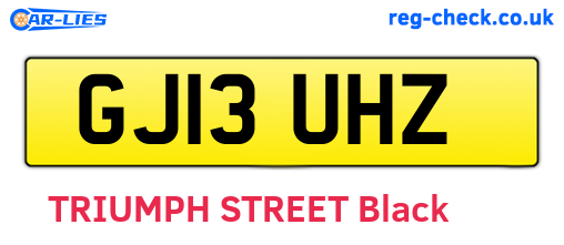 GJ13UHZ are the vehicle registration plates.