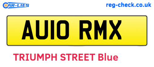 AU10RMX are the vehicle registration plates.