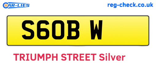 S6OBW are the vehicle registration plates.