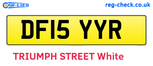 DF15YYR are the vehicle registration plates.