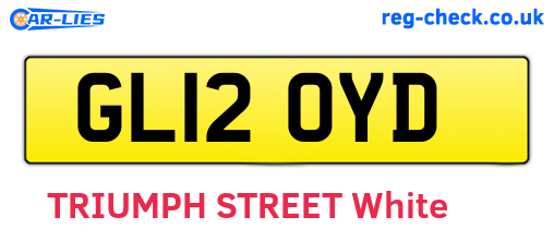 GL12OYD are the vehicle registration plates.