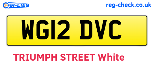 WG12DVC are the vehicle registration plates.