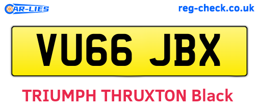 VU66JBX are the vehicle registration plates.