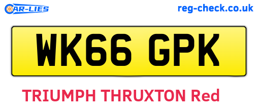 WK66GPK are the vehicle registration plates.