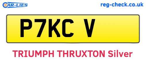 P7KCV are the vehicle registration plates.