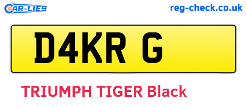 D4KRG are the vehicle registration plates.