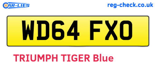 WD64FXO are the vehicle registration plates.