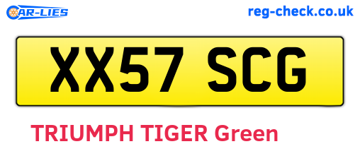 XX57SCG are the vehicle registration plates.