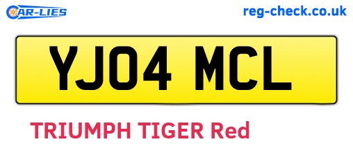 YJ04MCL are the vehicle registration plates.