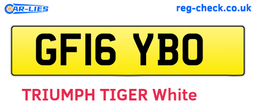 GF16YBO are the vehicle registration plates.