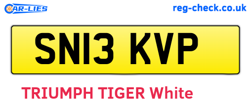 SN13KVP are the vehicle registration plates.