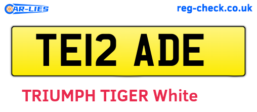TE12ADE are the vehicle registration plates.