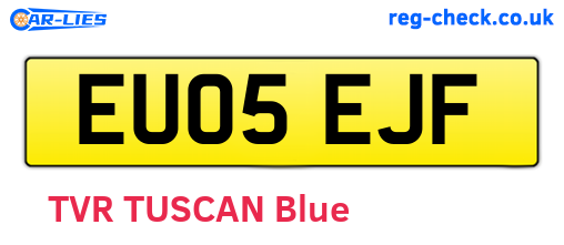 EU05EJF are the vehicle registration plates.