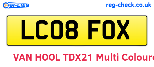 LC08FOX are the vehicle registration plates.