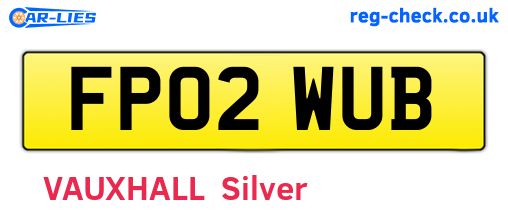 FP02WUB are the vehicle registration plates.