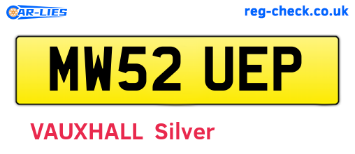 MW52UEP are the vehicle registration plates.