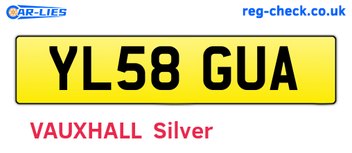 YL58GUA are the vehicle registration plates.