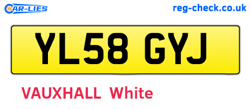 YL58GYJ are the vehicle registration plates.