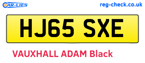 HJ65SXE are the vehicle registration plates.