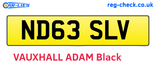 ND63SLV are the vehicle registration plates.