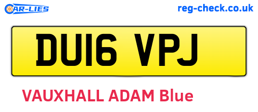 DU16VPJ are the vehicle registration plates.