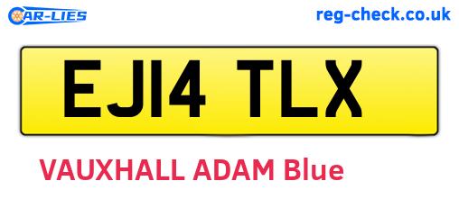 EJ14TLX are the vehicle registration plates.