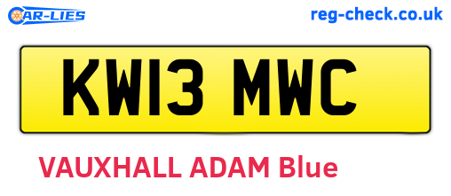 KW13MWC are the vehicle registration plates.