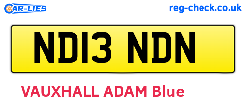 ND13NDN are the vehicle registration plates.