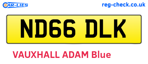 ND66DLK are the vehicle registration plates.