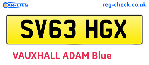 SV63HGX are the vehicle registration plates.