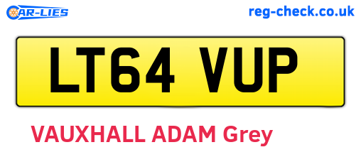 LT64VUP are the vehicle registration plates.
