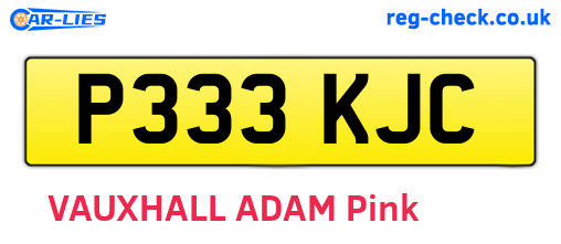 P333KJC are the vehicle registration plates.