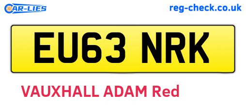 EU63NRK are the vehicle registration plates.