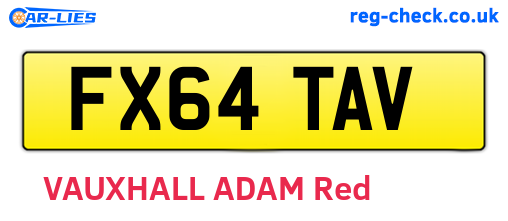 FX64TAV are the vehicle registration plates.