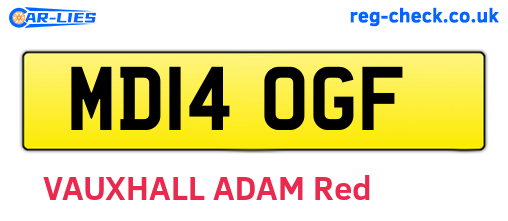MD14OGF are the vehicle registration plates.
