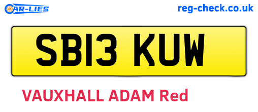 SB13KUW are the vehicle registration plates.