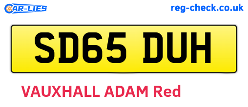 SD65DUH are the vehicle registration plates.