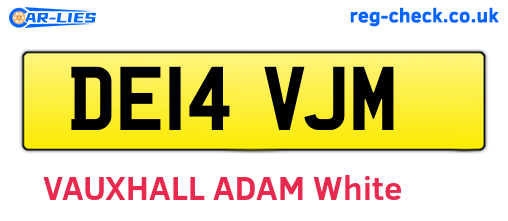 DE14VJM are the vehicle registration plates.