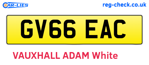 GV66EAC are the vehicle registration plates.