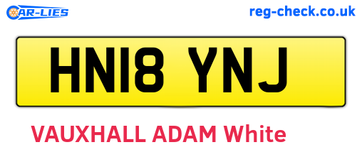 HN18YNJ are the vehicle registration plates.