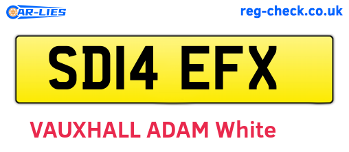 SD14EFX are the vehicle registration plates.