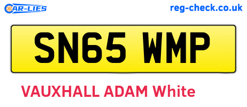 SN65WMP are the vehicle registration plates.