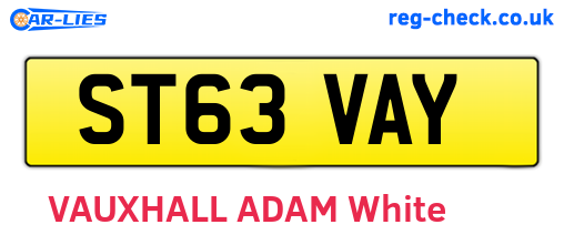 ST63VAY are the vehicle registration plates.