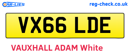 VX66LDE are the vehicle registration plates.