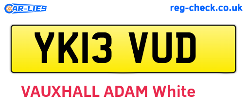 YK13VUD are the vehicle registration plates.