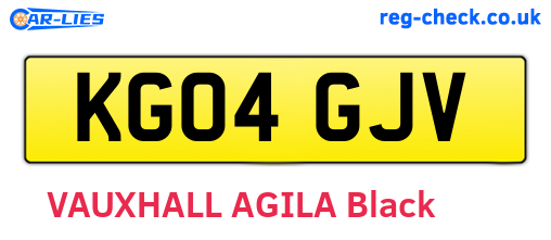 KG04GJV are the vehicle registration plates.