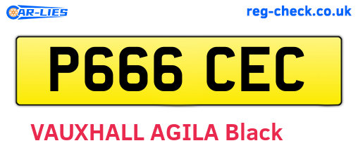 P666CEC are the vehicle registration plates.