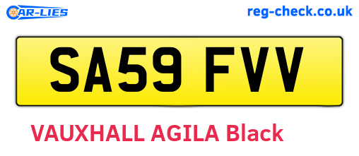 SA59FVV are the vehicle registration plates.