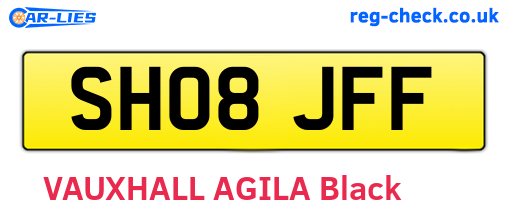 SH08JFF are the vehicle registration plates.